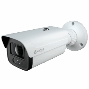 Safire Smart cámara Bullet IP gama E1 con AI-ISP - Sensor 1/2.9" gran apertura F1.0 Night Color X - Resolución 4 Megapíxel (2688x1520) | MicroSD - Lente 3.6 mm | Micrófono integrado | LED 30m - AI: Clasificación de humano y vehículo | Conteo - Impermeabilidad IP67 | PoE (IEEE802.3af)