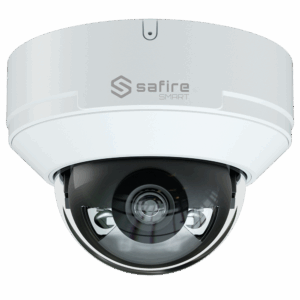 Safire Smart - Cámara Dome IP gama E1 Inteligencia Artificial - Resolución 8 Megapixel (3840x2160) - Lente 2.8 mm | Audio IN | IR y Luz Blanca 50m - AI: Clasificación de humano y vehículo - Impermeabilidad IP67 | PoE (IEEE802.3af) | P2P