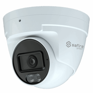 Safire Smart cámara Turret IP gama E1 con AI-ISP - Sensor 1/2.9" gran apertura F1.0 Night Color X - Resolución 4 Megapíxel (2688x1520) | MicroSD - Lente 2.8 mm | Micrófono integrado | LED 30m - AI: Clasificación de humano y vehículo | Conteo - Impermeabilidad IP67 | PoE (IEEE802.3af)