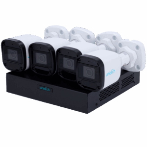 Kit de Videovigilancia Uniarch - NVR 8CH PoE - 4 Cámaras bullet IP67 - 2 MP | 2.8 mm | IR 30 m  - Espacio para 1 HDD - Compatible con ONVIF