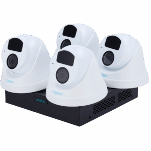 Kit de Videovigilancia Uniarch - NVR 8CH PoE - 4 Cámaras Turret IP67 - 2 MP | 2.8 mm | IR 30 m  - Espacio para 1 HDD - Compatible con ONVIF