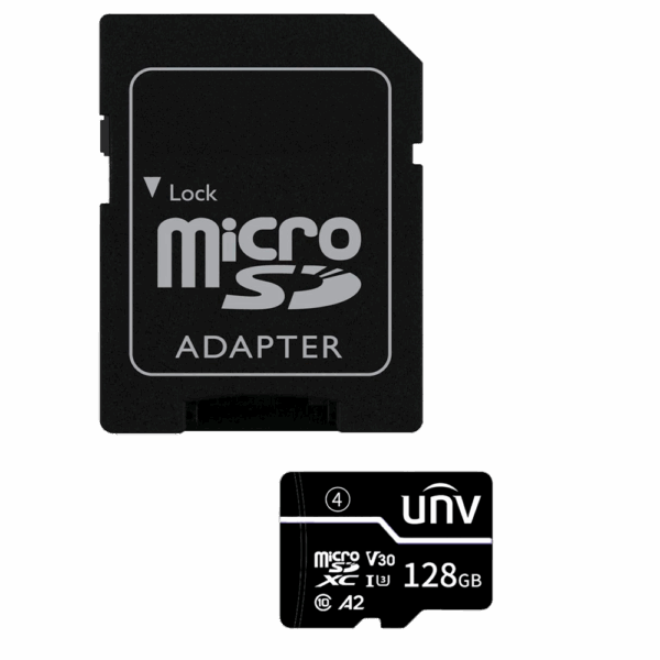Tarjeta de memoria con adaptador Uniview - microSD | Capacidad 128 GB - Clase 10 | Velocidad escritura 35 MB/s - Hasta 500 ciclos de escritura - Formato exFAT - Ideal para móviles