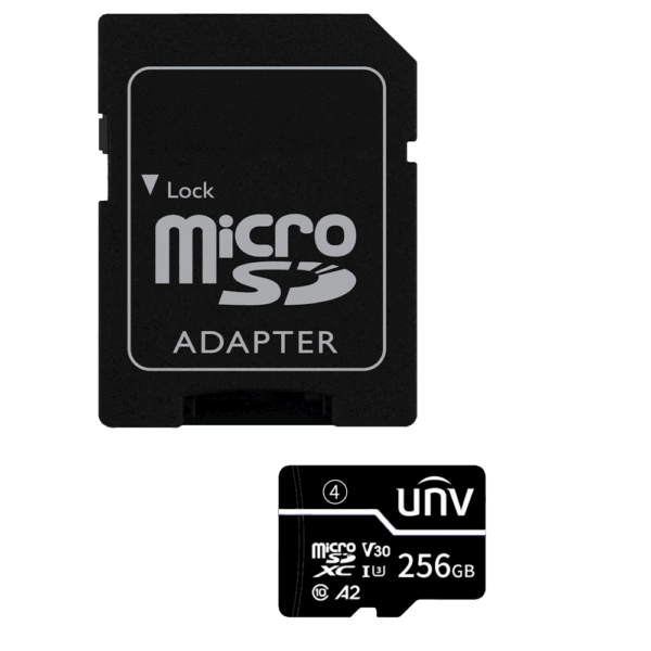 Tarjeta de memoria con adaptador Uniview - microSD | Capacidad 256 GB - Clase 10 | Velocidad escritura 35 MB/s - Hasta 500 ciclos de escritura - Formato exFAT - Ideal para móviles