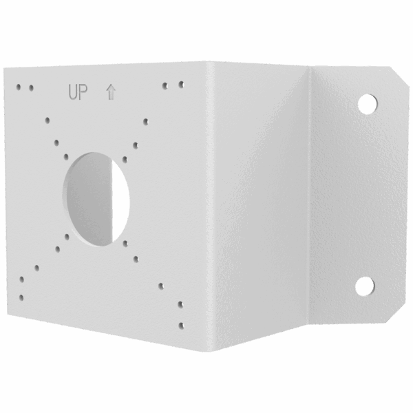 Soporte de esquina - Para cámaras Bullet y domo - Apto para uso en exterior - Color blanco - Pasador de cables