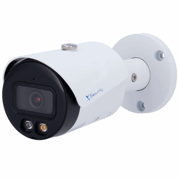 X-Security Cámara IP Bullet - 2 Megapíxel  (1920x1080) - Lente fija 2.8mm - WDR 120dB | Dual Light(IR 30m y Luz Blanca 30m) - WizSense