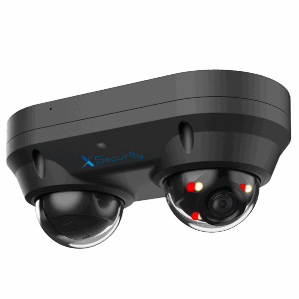 X-Security Cámara IP Domo dual - 2x 4 Megapíxel  (2560x1440) - 2x Lente fija 2.8mm - WDR 120dB | Dual Light(IR 30m y Luz Blanca 20m) - WizSense