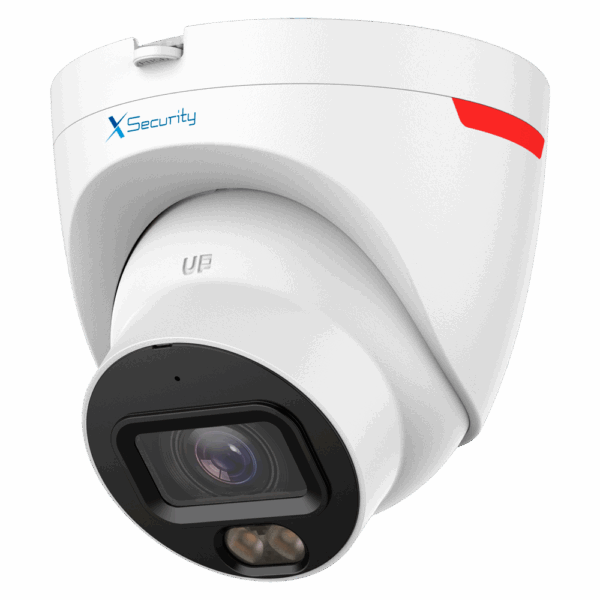 X-Security Cámara IP Turret Wizcolor - 4 Megapíxel (2688x1520) | Sensor 1/1.8" F1.0 - Lente 2.8mm / Led blanco 50m - WDR 120dB | Micrófono integrado - WizSense