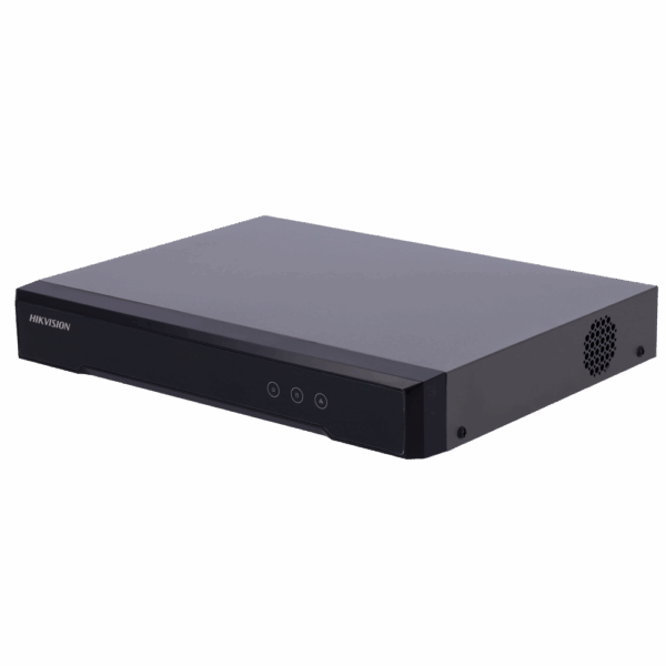 Hikvision Encoder para cámaras analógicas - 16 CH HDTVI / HDCVI / AHD / CVBS - Hasta 24 canales IP - Detección de movimiento 2.0 | AcuSense - Alarmas | Audio | Salida de vídeo CVBS - Admite 2 discos duros