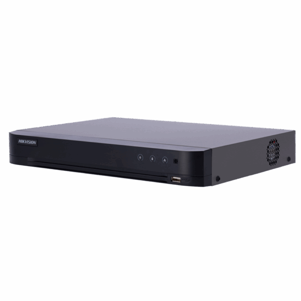 Hikvision DVR 5n1 gama PRO - 4 CH HDTVI / HDCVI / AHD / CVBS - Hasta 6 canales IP | Audio | Alarmas - Resolución máxima de entrada 3K - AcuSense (2 Ch) | Face Recognition | 1 HDD - Detección de movimiento 2.0 en todos los canales