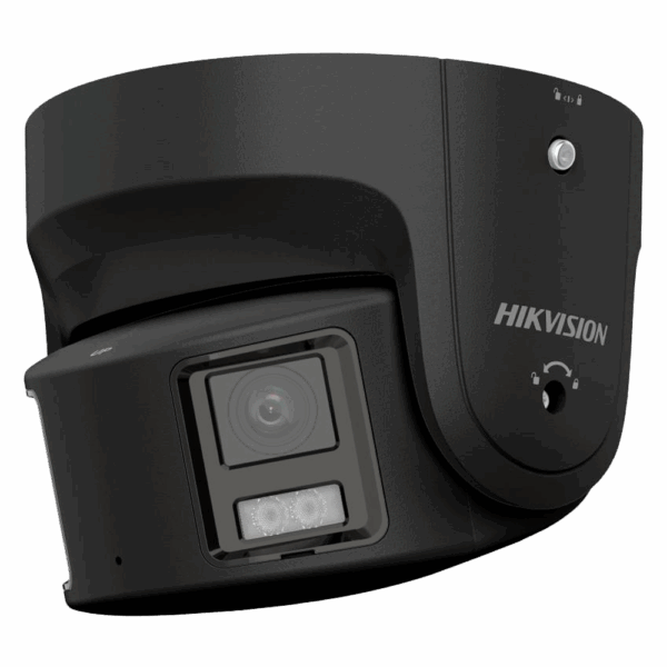 Hikvision - Cámara Turret IP Panorámica gama PRO - Resolución 8 Megapíxel | PoE | ColorVu - 4 mm | Micrófono | Sirena y flash disuasorio - Luz blanca 30 m | Detección de movimiento 2.0 - AcuSense | IP67