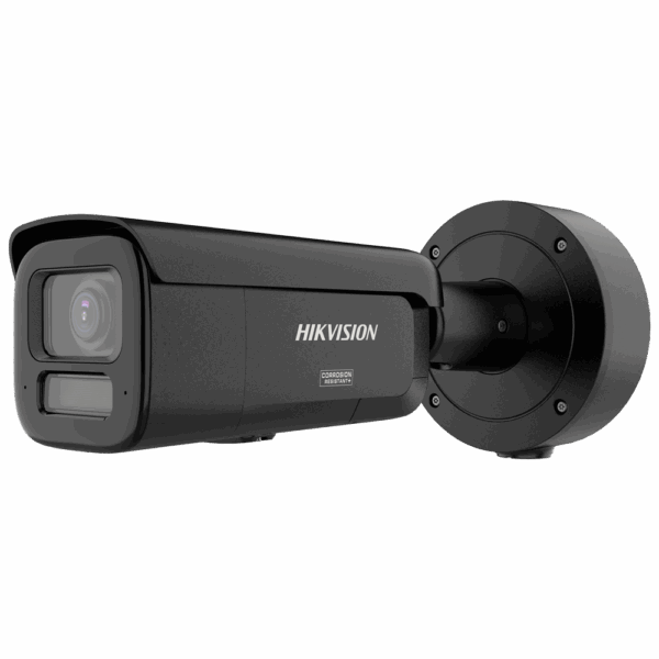 Hikvision cámara IP Bullet gama PRO ColorVu3.0 - Resolución 4 MPx | PoE IEEE802.3at - ColorVu3.0: imagen a color HikAI-ISP F1.2 1/1.8" - Lente 2.8~12 mm | Sirena y flash disuasorio - AcuSense3.0 | Luz híbrida hasta 60m | Micrófono - Alarmas | Audio  | IP67 | IK10 | NEMA 4X