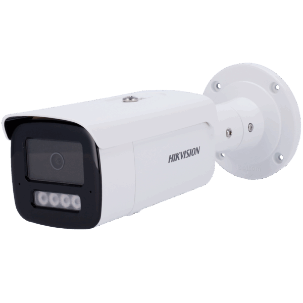 Hikvision Cámara Bullet IP gama PRO - Resolución 4 Mpx (2688x1520) - Lente 2.8 mm - Luz híbrida 80 m | WDR 120 dB - Detección movimiento 2.0 | AcuSense  - IP67 | PoE | MicroSD | Micrófono en array
