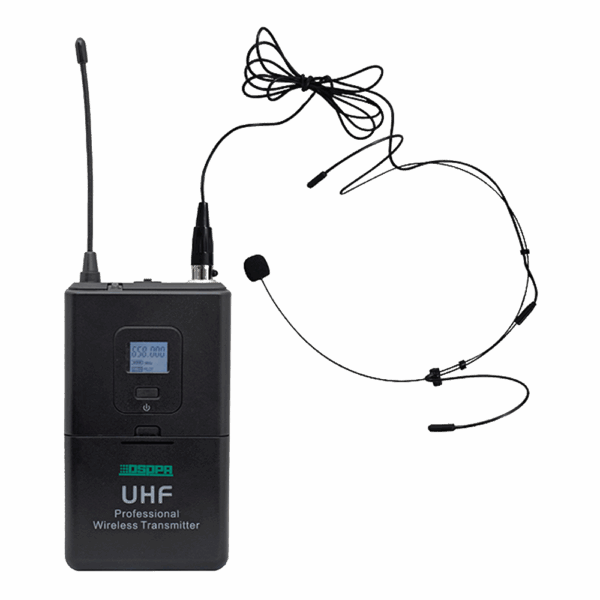 Micrófono de diadema - UHF - Control de volumen - Hasta 8h de autonomía - Compatible con receptor DSPPA-D5815