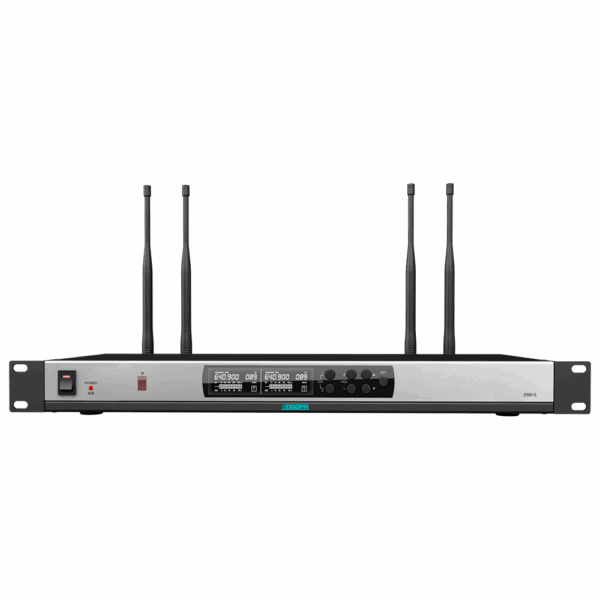 Receptor de micrófonos inalámbrico - Canal dual - Pareado mediante IR - Control de volumen para cada canal - Salida XLR - Compatible con micros DSPPA-D58XX