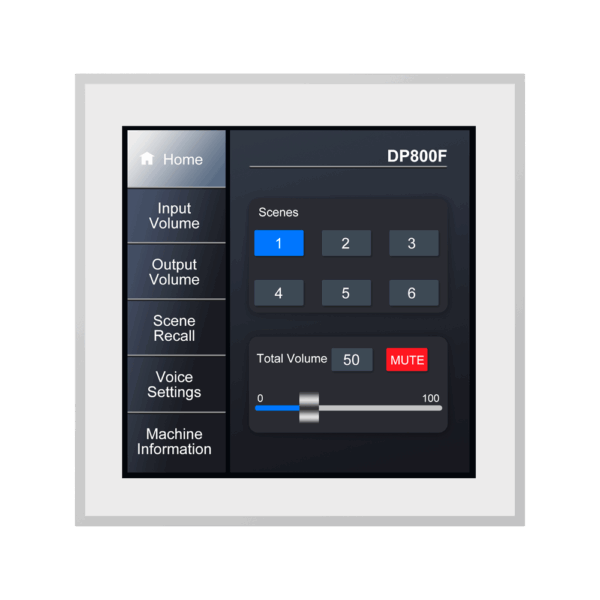 Panel de control inteligente - Instalación en pared - Ajuste de volumen