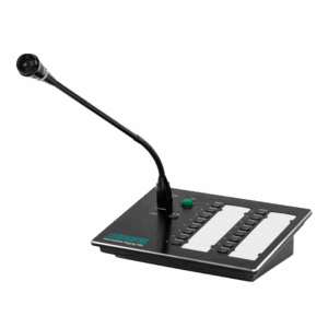 Micrófono de pupitre  - Anuncios generales y de emergencia - 16 teclas de selección de zona - Uso manual y programado - Admite teclado de expansión