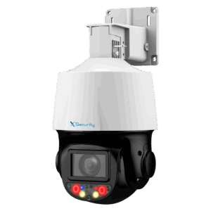 Cámara IP PTZ X-Security 4 Mpx Gama Pro - Lente varifocal 4~40 mm (zoom óptico 10x) - Dual Light  | Alcance IR 70 m | Luz blanca 30 m - IVS (Protección perimetral) | SDM 3.0 - Detección de rostros | Auto Tracking - IP66 | Audio | Alarmas | PoE+ | MicroSD