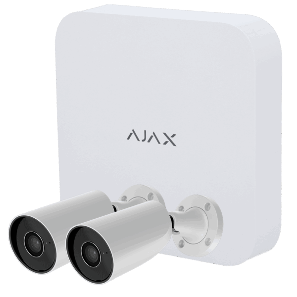 Kit de videovigilancia Ajax - Grabador Ajax de 8 canales   - 2 cámaras bullet de 5 Mpx Ajax - IR LEDs Alcance 50m