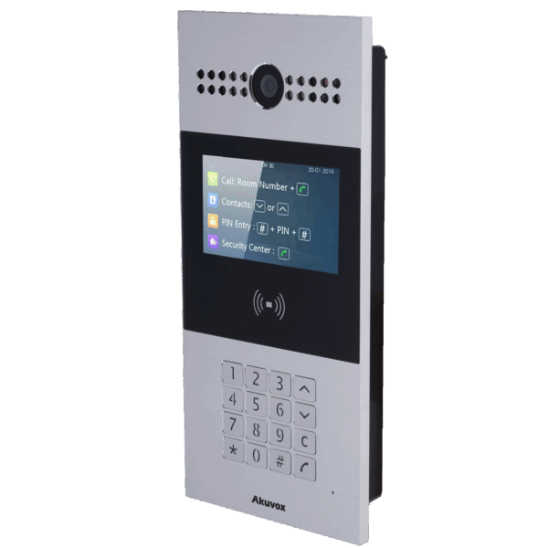 Videoportero IP - Cámara 2 Mpx | Audio bidireccional y BIM - Apertura con tarjeta EM/MF y PIN | 3 relés - Apartamentos | PoE