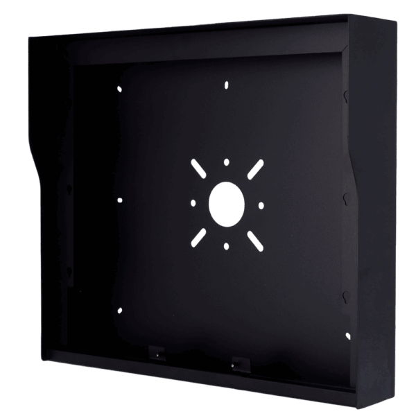 Soporte para videoportero con visera - Específico para Akuvox AK-X916S-L - Medidas: 347 (Al) x 390 (An) x 89 (Fo) mm - Fabricado en acero galvanizado - Montaje en superficie - Fácil instalación