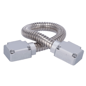Pasacables para puertas - Tubo flexible de 16 mm de diámetro - Material metálico - Protege cables de daños - Apto para todo tipo de puertas - Medidas 500 (Al) x 40 (An) x 23 (Fo) mm