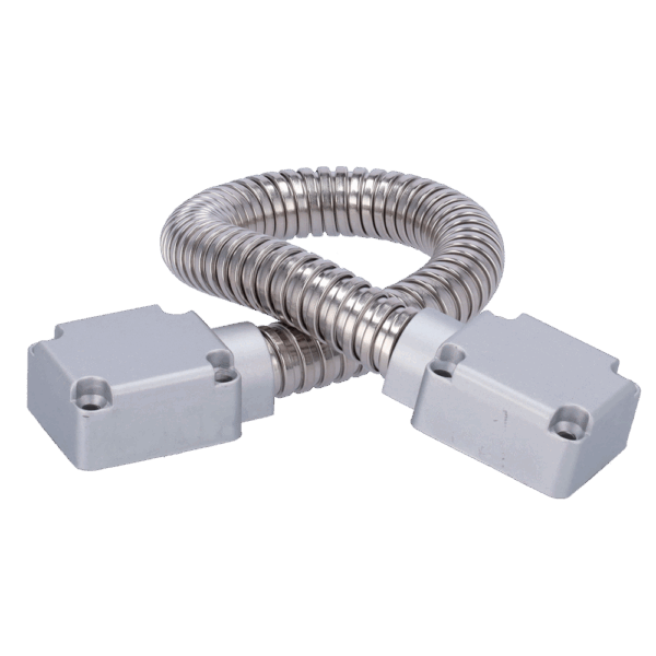 Pasacables para puertas - Tubo flexible de 16 mm de diámetro - Material metálico - Protege cables de daños - Apto para todo tipo de puertas - Medidas 500 (Al) x 40 (An) x 23 (Fo) mm