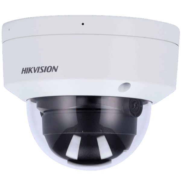 Hikvision - Cámara Domo IP gama PRO - Resolución 6 Megapixel (3200x1800) - Lente 2.8 mm | Micrófono dual en array - Luz híbrida alcance 30 m | PoE | MicroSD | IP67 - AcuSense | MD2.0 | Audio | Alarmas | IP67 | IK10