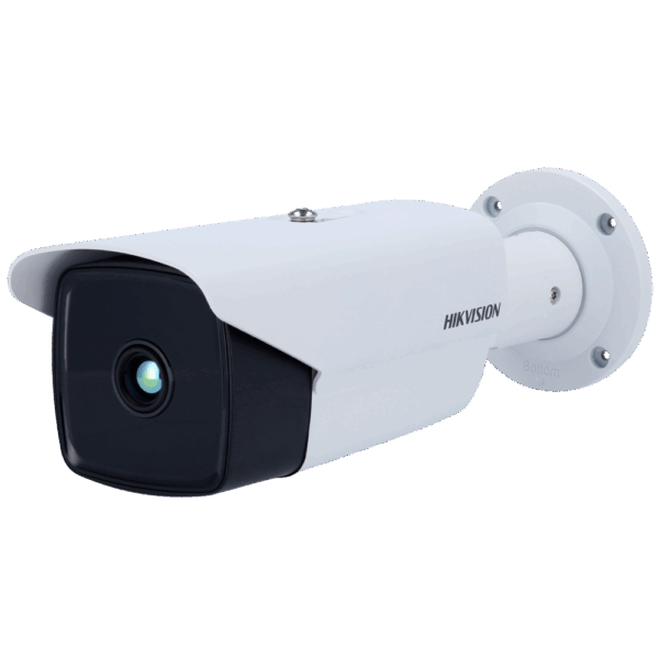 Cámara térmica IP Hikvision Gama PRO - Sensor térmico 384x288 VOx | Lente 4.4 mm - Sensibilidad térmica ≤ 35 mK - Detección de preventiva de incendios y alarma - Rango medición temp -20~150ºC / ± 8ºC - IP67 | IK10 | Anti-corrosión