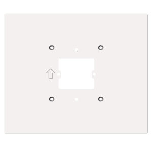 Soporte de superficie - Cubre las marcas de instalación anteriores - Específico para videoporteros Hikvision - Compatible con monitores DS-KH7x00 - Medidas: 200 (Al) x 240 (An) x 7 (Fo) mm - Fabricado en plástico
