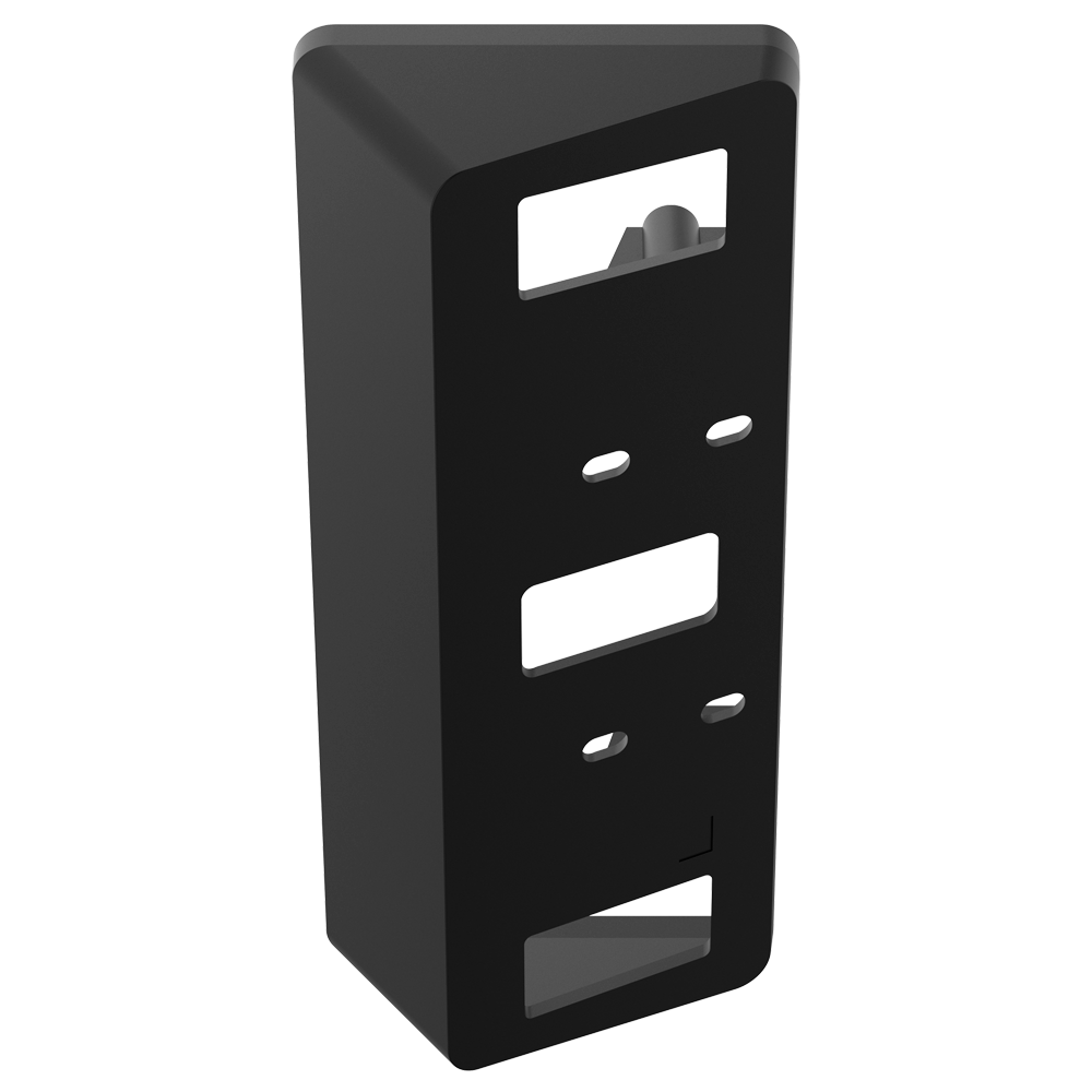 Soporte de superficie en ángulo - Específico para videoporteros - Compatible con DS-KV61x3-xPE1 - Orificios de conexión - 131 (Al) x 60 (An) x 35 (Fo) mm - Fabricado en PC