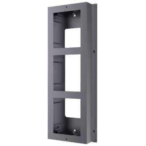 Caja de registro en superficie - Hasta 3 módulos - Compatible con Hikvision - Compatible con Comelit y Bticino - Caja fabricado en aluminio de aviación - Panel fabricado en aluminio de aviación