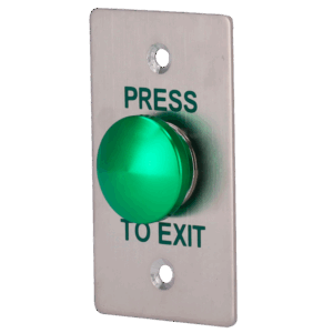 Pulsador de liberación de puerta - Tipo semiesfera - Testado 500.000 usos - NO/COM | Empotrado o superficie - Medidas 86 (Al) x 50 (An) x 23 (Fo) mm - Fabricado en acero inoxidable