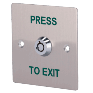 Pulsador con llave - Uso profesional - Testado 500.000 usos - NO/NC/COM | Empotrado o superficie - Medidas 86 (Al) x 86 (An) x 29 (Fo) mm - Fabricado en acero inoxidable