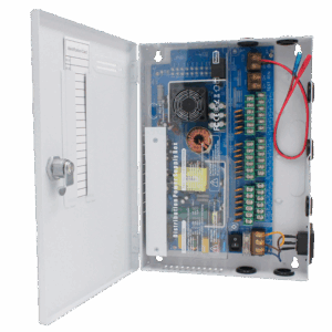 Caja de distribución de alimentación - Entrada AC 180 V~246 V - 18 salidas Fuse - Protección por fusible rearmable - Voltaje de salida 12 V / 250 W - Carcasa metálica