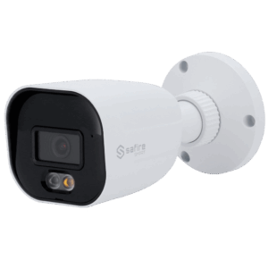 Safire Smart cámara Bullet IP gama E1 con AI-ISP - Sensor 1/2.9" gran apertura F1.0 Night Color X - Resolución 4 Megapíxel (2688x1520) | MicroSD - Lente 2.8 mm | Micrófono integrado | LED 30m - AI: Clasificación de humano y vehículo | Conteo - Impermeabilidad IP67 | PoE (IEEE802.3af)