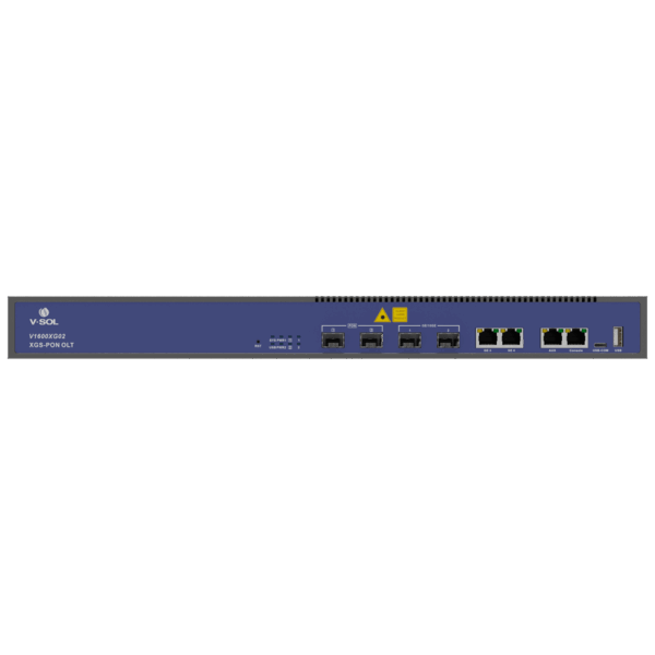 V-SOL  2 GPON XG-PON/XGS-PON OLT -  Puertos RJ45 10/100/1000 Mbps +  Puerto SFP+ 1/10Gigabit - Hasta 256 ONT por equipo - Distancia de transmisión hasta 20 km - Enrutamiento Capa 3 ( NAT