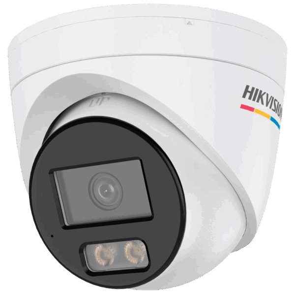Hikvision cámara IP Turret gama VALUE ColorVu3.0 - Resolución 4 MPx | PoE IEEE802.3af - ColorVu3.0: imagen a color HikAI-ISP F1.0 1/1.8" - 2.8 mm | Micrófono | Luz híbrida hasta 30m - Detección de movimiento 3.0 -  IP67