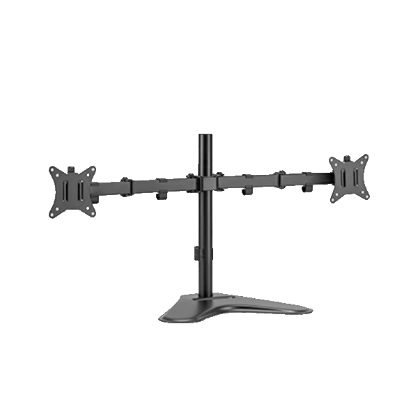 Peana para doble monitor - Instalación en mesa - Carga máxima 9Kg - Inclinación -45º +45º - VESA 75x75 - VESA 100x100mm