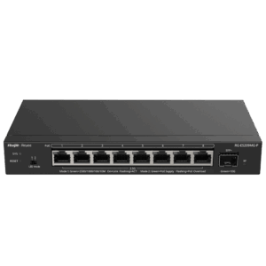 Reyee Switch PoE Cloud Capa 2 - 8 puertos PoE MultiGigabit+ 1 10Gbps SFP+ -  PoE 802.3af/at hasta 30w / Máximo 130W - Static LAG/DHCP Snoop/Port Mirror - VLAN/Port Isolation/PoE Watchdog - Enrackable