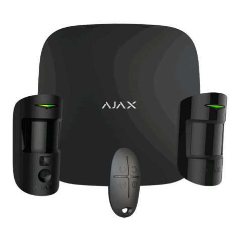 Kit de alarma profesional - Certificado Grado 2 - Comunicación Ethernet y dual SIM GPRS - Inalámbrico 868 MHz Jeweller y Wings - Ajax Hub 2