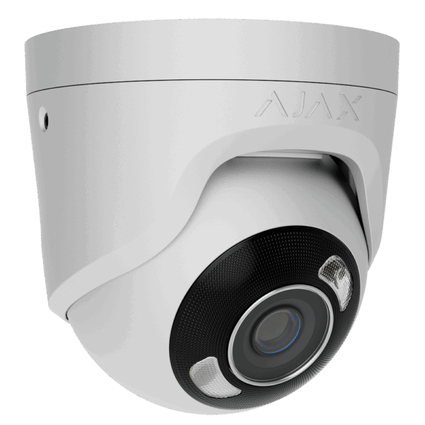 Cámara IP Turret 5 Megapixel Ajax - 1/2.7" Progressive Scan CMOS - Lente 4 mm | Ranura MicroSD hasta 256GB - IR 50m | Luz Blanca 50 m | PoE 802.3at - Con Inteligencia Artificial - Color blanco
