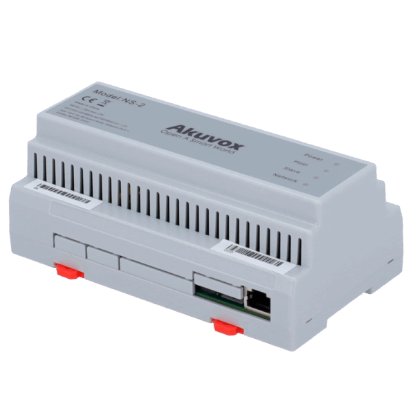 Distribuidor para edificios 2 hilos LP - 6 grupos de 2 hilos LP - TCP/IP con RJ45 - Alimenta dispositivos de 2 hilos LP - Conexión de distribuidores en cascada - Montaje en carril DIN