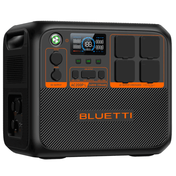 Batería portátil Bluetti - Gran capacidad 2304Wh - Potencia salida 2400W max - Salidas y formas de recarga múltiples - 3500 ciclos de vida  - Pantalla Táctil | Control a través la APP