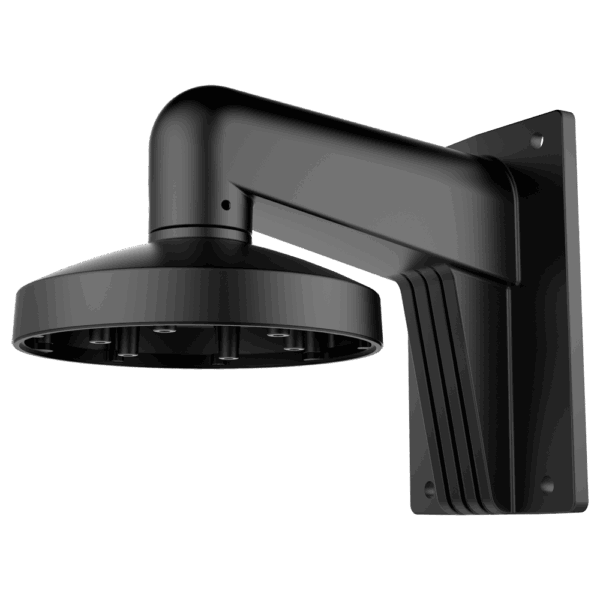 Soporte de pared - Caja de conexiones - Apto para uso en exterior - Color negro - Compatible con Hiwatch Hikvision - Pasador de cables