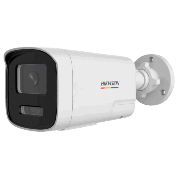 Hikvision cámara IP Bullet gama VALUE ColorVu3.0 - Resolución 4 MPx | PoE IEEE802.3af - ColorVu3.0: imagen a color HikAI-ISP F1.0 1/1.8" - 4 mm | Micrófono | Luz híbrida hasta 50m - Detección de movimiento 3.0 | Altavoz/Luz Blanca -  IP67 | Slot tarjeta microSD hasta 512GB | Metal