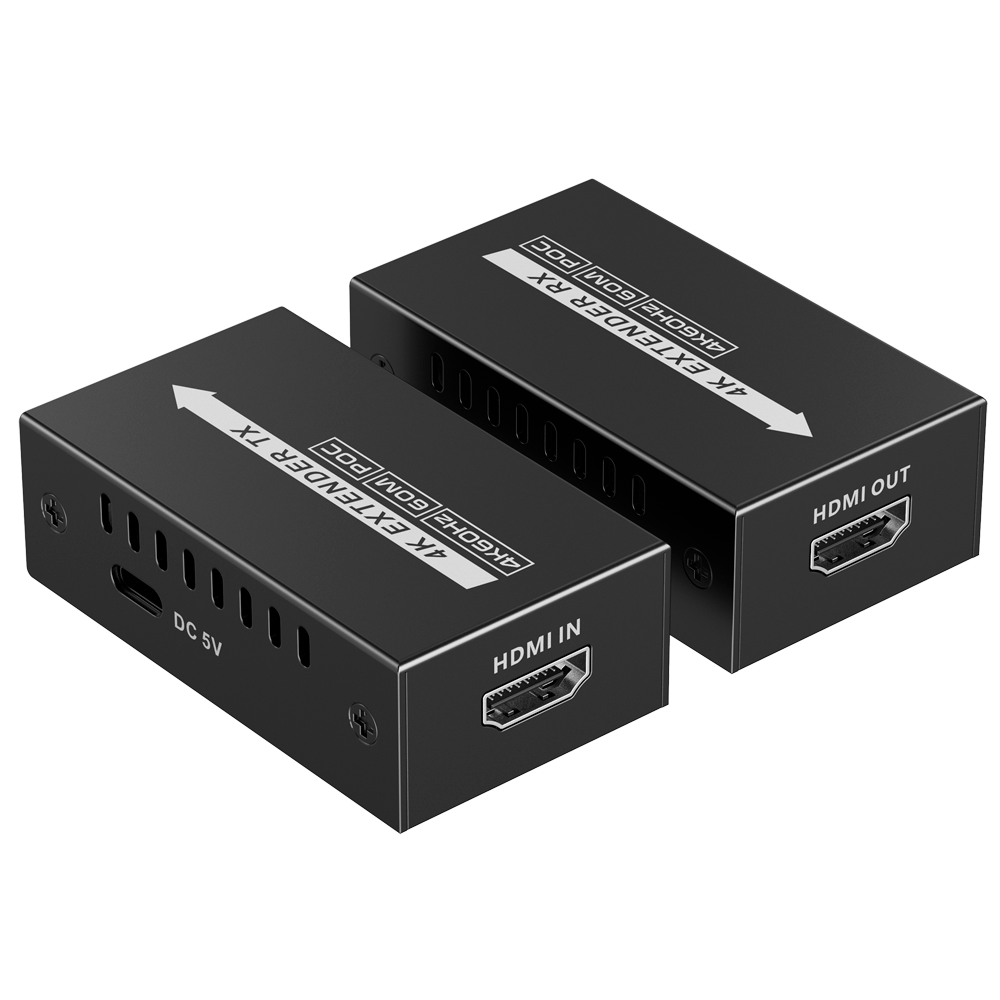 Extensor de señal HDMI - Alcance 60 m - Resolución 4K - Permite conexiones 1:1