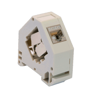 Conector para cables FTP - Conector salida RJ45 - Compatible FTP categoría 6A - Fácil instalación sin necesidad de herramientas - Montaje en carril DIN