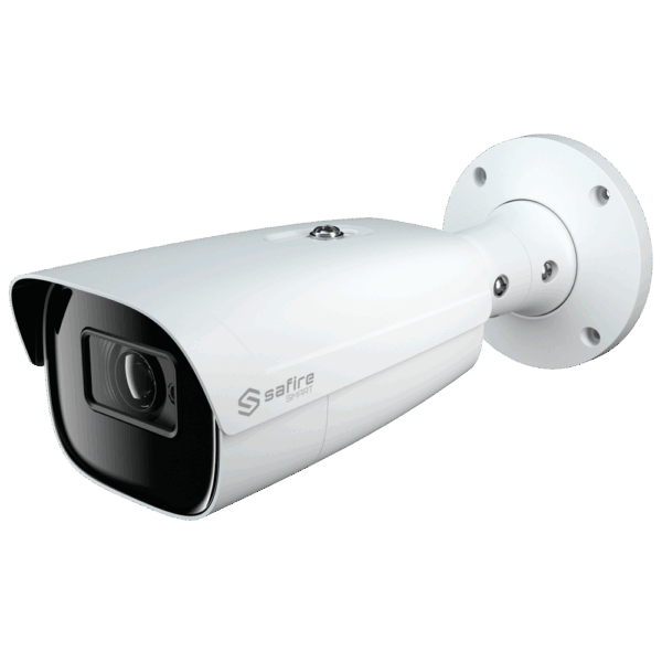 Safire Smart - Cámara Bullet IP gama I1 AI Avanzado - Resolución 12 Megapíxel (4000×3000) - Lente 2.8-12 motorizada mm | Audio | IR 70m - AI Avanzado: Metadatos de vídeo y Detecc Facial - Impermeabilidad IP67 | PoE (IEEE802.3af)