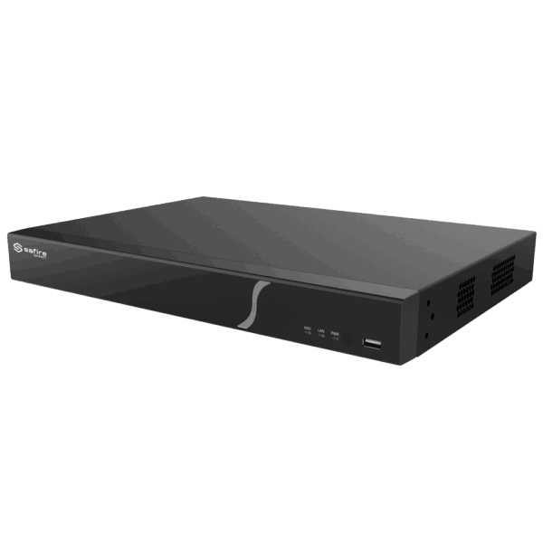 Safire Smart - Grabador NVR para cámaras IP gama B2 - 32CH vídeo / Compresión H.265+ - Resolución hasta 8Mpx / Ancho de banda 192Mbps - Salida HDMI 4K y VGA / 2HDDs - Búsquedas inteligentes