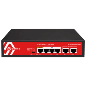 Safire Switch PoE - 4 puertos PoE + 2 Uplink RJ45 - Velocidad de puertos 10/100/1000 Mbps - 4 Puertos PoE+ 30W  - Potencia PoE total de 60W - PoE Watchdog / Auto PoE Extendido Hasta 250m